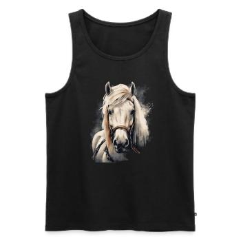Islandpferd - Männer Premium Bio Tank Top - Schwarz - Vorne - AI Model Male 178 light (178cm)
