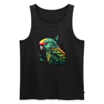 Parrot Bird Macaw Wilderness - Men's Premium Organic Tank Top - black - Front - Michal (187cm)