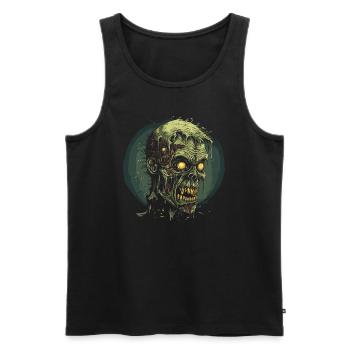 Zombie Halloween Horror Monster - Männer Premium Bio Tank Top - Schwarz - Vorne - Michal (187cm)