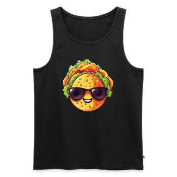 Kawaii Fast Food Freude: Burger Trio - Männer Premium Bio Tank Top - Schwarz - Vorne - AI Model Male 178 light (178cm)