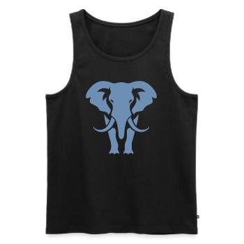 Logo blanc Elephant Silhouette - Débardeur bio Premium Homme - noir - Devant - AI Model Male 178 light (178cm)