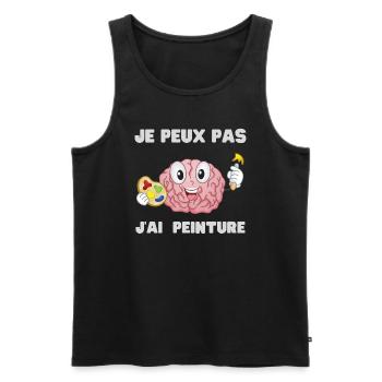 I Can't I Have Humor Painting Gift - Men's Premium Organic Tank Top - black - Front - AI Model Male 178 light (178cm)