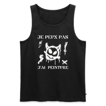I can't I have humor painting - Men's Premium Organic Tank Top - black - Front - AI Model Male 178 light (178cm)