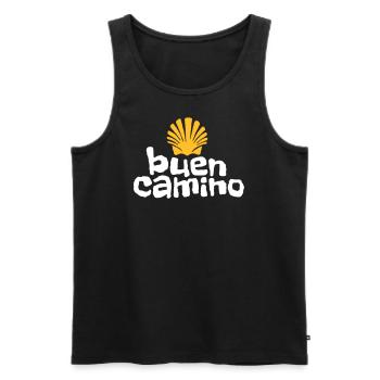 Buen Camino | Camino de Santiago | Santiago - Men's Premium Organic Tank Top - black - Front - AI Model Male 178 light (178cm)