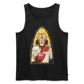 Ondoyance - Lion-Fenster - Männer Premium Bio Tank Top - Schwarz - Vorne - AI Model Male 178 light (178cm)