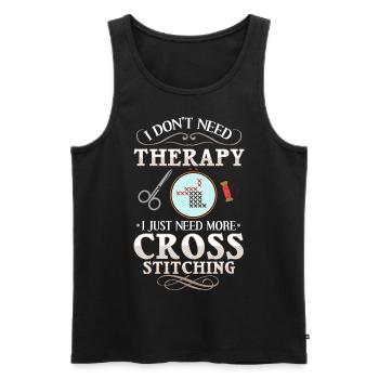 Cross Stitch Pattern Cross Stitch Needles Embroidery Weaving - Men's Premium Organic Tank Top - black - Front - AI Model Male 178 light (178cm)