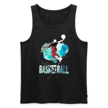 Basketteur Basketteur Dunking Splash Coloré - Débardeur bio Premium Homme - noir - Devant - Michal (187cm)