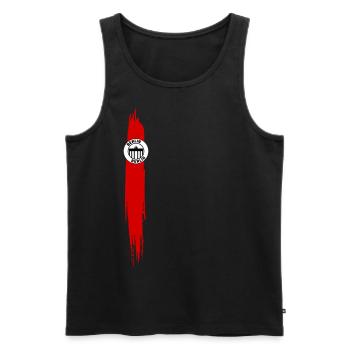 Streifen von Berlin Rot - Männer Premium Bio Tank Top - Schwarz - Vorne - Michal (187cm)