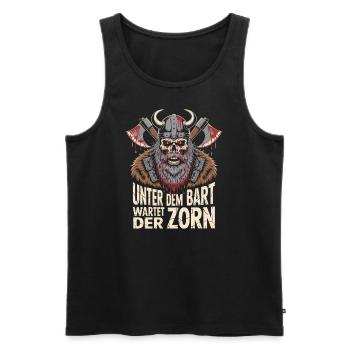 Evil Old Man Viking Under The Beard Wrath - Men's Premium Organic Tank Top - black - Front - Michal (187cm)