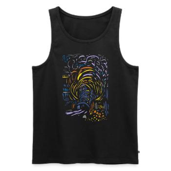 Abstrakt - Männer Premium Bio Tank Top - Schwarz - Vorne - Michal (187cm)