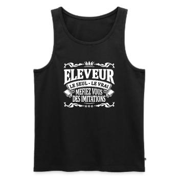 eleveur le seul le vrai - Débardeur bio Premium Homme - noir - Devant - Michal (187cm)