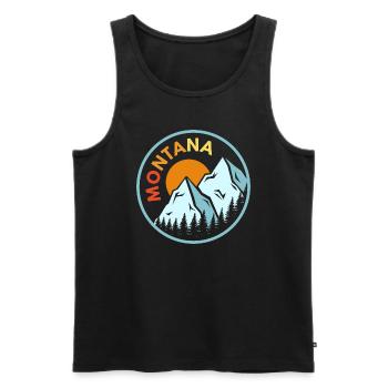 Sunset Montana Design für stolze Montaner - Männer Premium Bio Tank Top - Schwarz - Vorne - Michal (187cm)