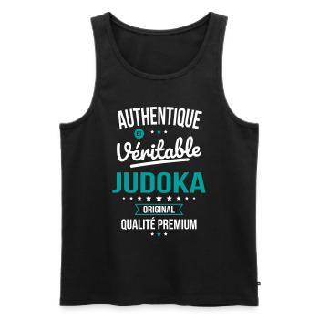 Authentique et véritable judoka - Original - Débardeur bio Premium Homme - noir - Devant - Michal (187cm)