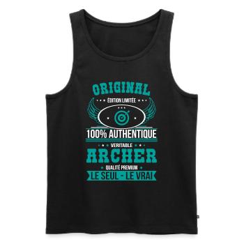 Authentique et véritable archer - Original - Débardeur bio Premium Homme - noir - Devant - Michal (187cm)