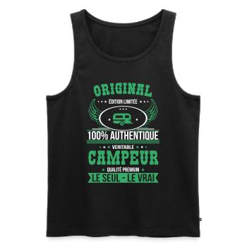 Authentique et véritable campeur - Original - Débardeur bio Premium Homme - noir - Devant - Michal (187cm)