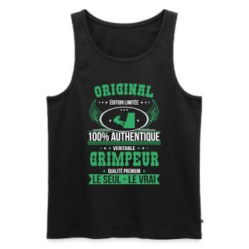 Authentique et véritable grimpeur - Original - Débardeur bio Premium Homme - noir - Devant - Michal (187cm)