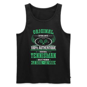 Authentique et véritable tennisman - Original - Débardeur bio Premium Homme - noir - Devant - AI Model Male 178 light (178cm)