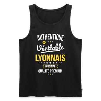 Authentique et véritable Lyonnais - Original - Débardeur bio Premium Homme - noir - Devant - Michal (187cm)
