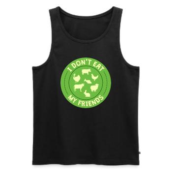 Friends Cow Sheep Rabbit Design for Vegans - Men's Premium Organic Tank Top - black - Front - AI Model Male 178 light (178cm)