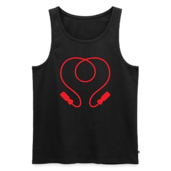 Red Heart Rope Design for Rope Jumpers - Men's Premium Organic Tank Top - black - Front - Michal (187cm)