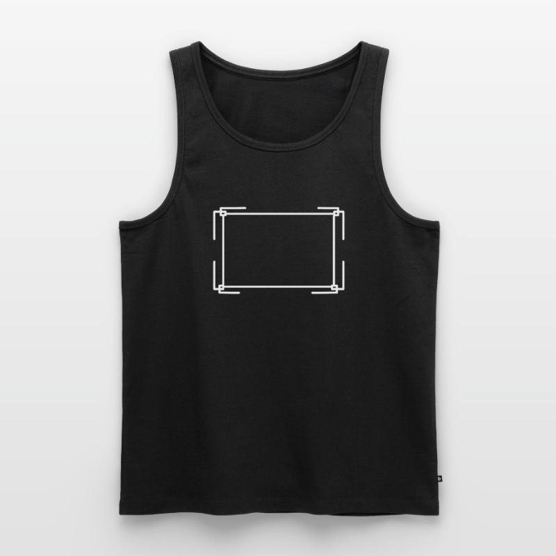 Rectangular frame in white basic text Men's Premium Organic Tank Top