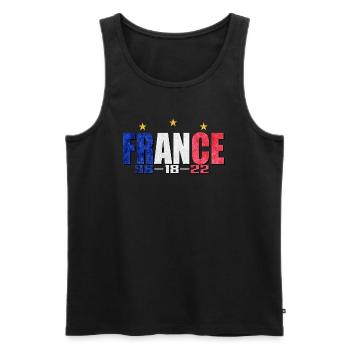 France Coupe du monde - Débardeur bio Premium Homme - noir - Devant - AI Model Male 178 light (178cm)