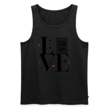 Love celebrity Rum Arranged - Men's Premium Organic Tank Top - black - Front - AI Model Male 178 light (178cm)