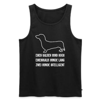 Schlauer intelligenter Dackel ich liebe Dackel - Männer Premium Bio Tank Top - Schwarz - Vorne - Michal (187cm)