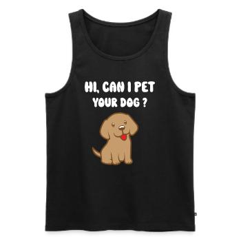 Can I Pet Your Dog - Männer Premium Bio Tank Top - Schwarz - Vorne - AI Model Male 178 light (178cm)