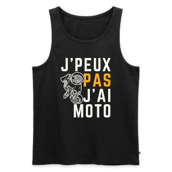 J peux pas j ai Moto - Débardeur bio Premium Homme - noir - Devant - AI Model Male 178 light (178cm)
