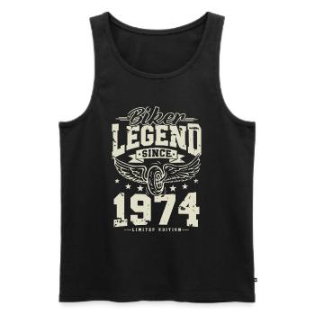Légende des motards depuis 1974 - Débardeur bio Premium Homme - noir - Devant - Michal (187cm)