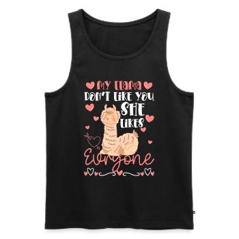 Lama Flauschig Fell Wolle - Männer Premium Bio Tank Top - Schwarz - Vorne - AI Model Male 178 light (178cm)