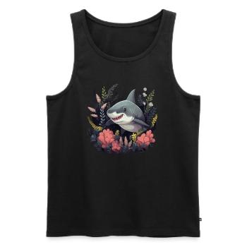 baby white shark 2 - Männer Premium Bio Tank Top - Schwarz - Vorne - AI Model Male 178 light (178cm)