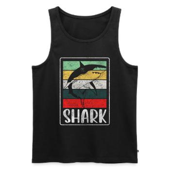 Dents de pêcheur sous-marin Sharks - Débardeur bio Premium Homme - noir - Devant - Michal (187cm)