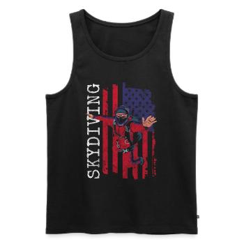 Skydiving Jumping Sport Base Jumping - Men's Premium Organic Tank Top - black - Front - AI Model Male 178 light (178cm)