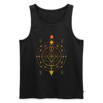 Symboles Mythologie Formes Spirituelles - Débardeur bio Premium Homme - noir - Devant - Michal (187cm)