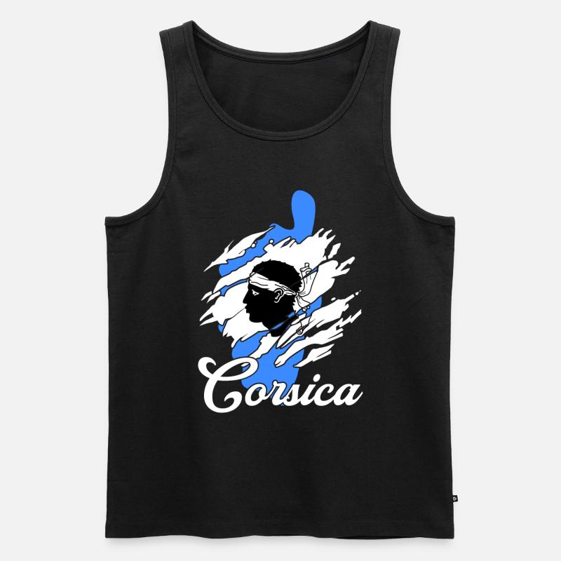 Korsika Insel - Männer Premium Bio Tank Top - Schwarz