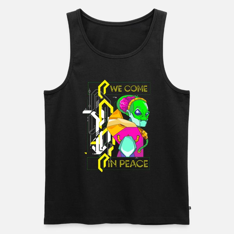 Zukunft Retro Synthwave Scifi - Männer Premium Bio Tank Top - Schwarz