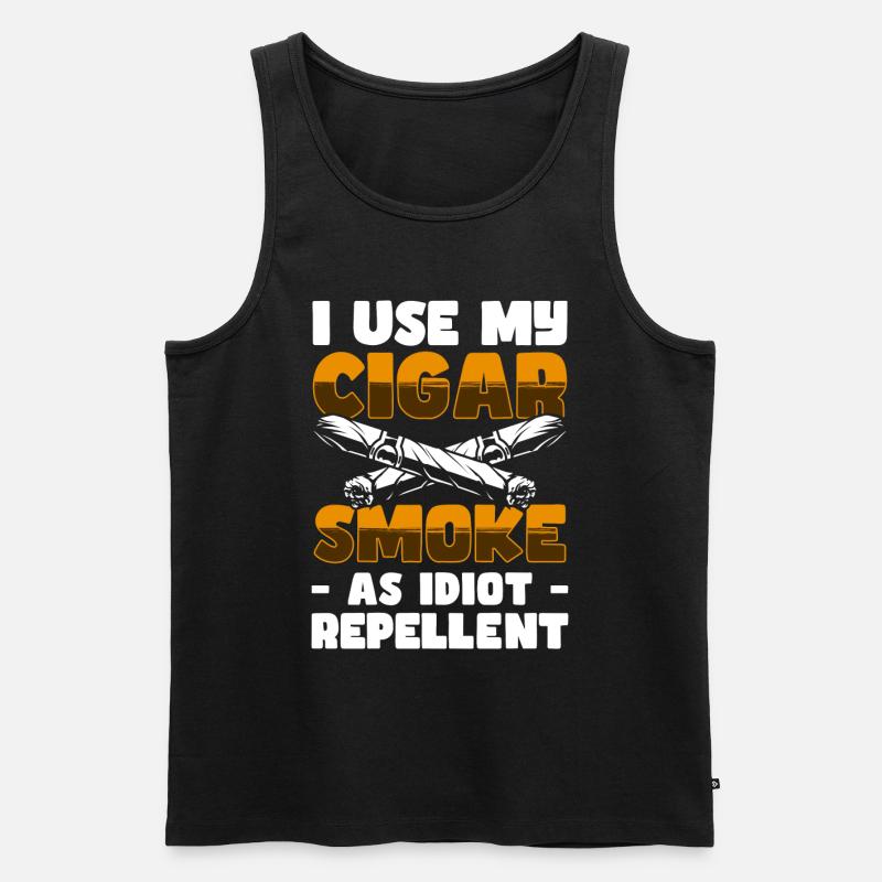 Rauchen Kippe Cool - Männer Premium Bio Tank Top - Schwarz