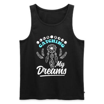 Dreaming Feathers Wishing Esotericism - Men's Premium Organic Tank Top - black - Front - AI Model Male 178 light (178cm)