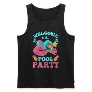 Pool Celebrations Recreation Alcohol - Men's Premium Organic Tank Top - black - Front - Michal (187cm)