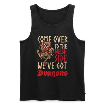 Dragon Fantasy Fairy Tale Asia - Men's Premium Organic Tank Top - black - Front - Michal (187cm)