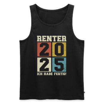 Rentner 2025 Ich habe fertig - Männer Premium Bio Tank Top - Schwarz - Vorne - Michal (187cm)