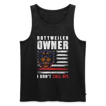 Dog Loyal Master Walk - Men's Premium Organic Tank Top - black - Front - AI Model Male 178 light (178cm)
