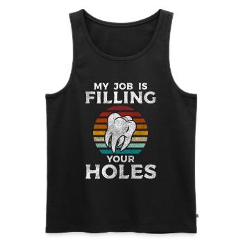 Dentist Specialty Important - Men's Premium Organic Tank Top - black - Front - AI Model Male 178 light (178cm)