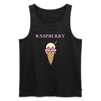 Raspberry Himbeer Eis Eiscreme Geschenkidee süß - Männer Premium Bio Tank Top - Schwarz - Vorne - AI Model Male 178 light (178cm)