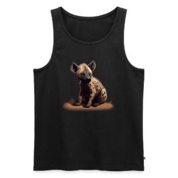 Baby Hyäne Wild Afrika Wildnis - Männer Premium Bio Tank Top - Schwarz - Vorne - AI Model Male 178 light (178cm)