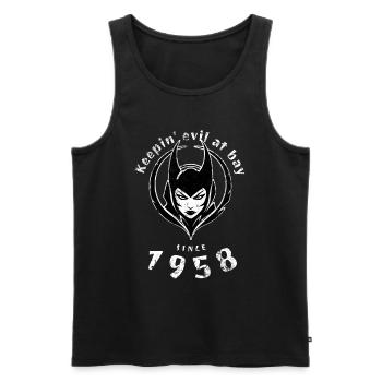 66. Birthday Keepin evil at bay since 1958 - Men's Premium Organic Tank Top - black - Front - Michal (187cm)