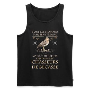 Chasse bécasse homme égaux chasse humour - Débardeur bio Premium Homme - noir - Devant - Michal (187cm)