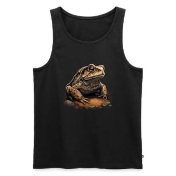 Kröte Amphibien - Männer Premium Bio Tank Top - Schwarz - Vorne - AI Model Male 178 light (178cm)